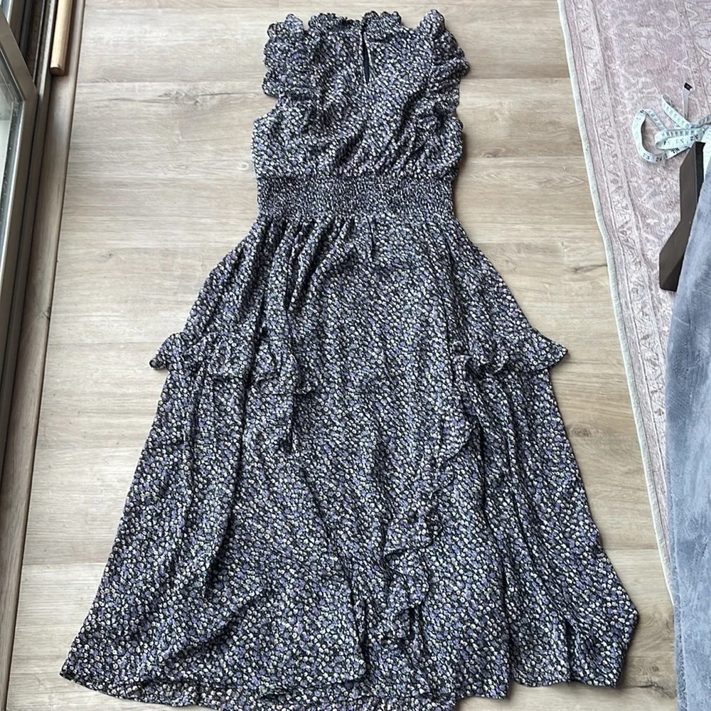 Lulu’s Evalina Black Floral Print Mock Neck Midi Dress - Picture 7 of 9